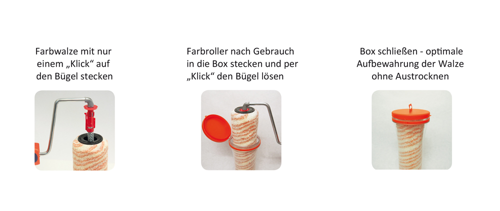 Click & Roll® Roll® & | - Müller | Exquisit-Malerstreif Click Zubehör & Farbroller | Pinselfabrik Set