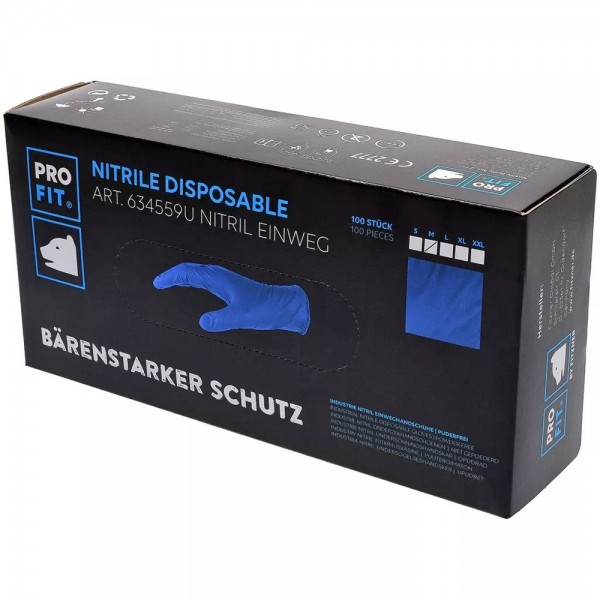 Nitril Einweghandschuhe extrastark, blau, 100 Stück, 9007511